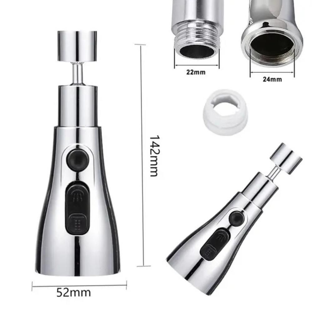 3 Modes Adjustable Kitchen Sink Faucet – 360° Rotatable Stainless Steel Tap with Spray &amp; Stream Modes | High-Pressure Water Saver Nozzle for Home &amp; Kitchen