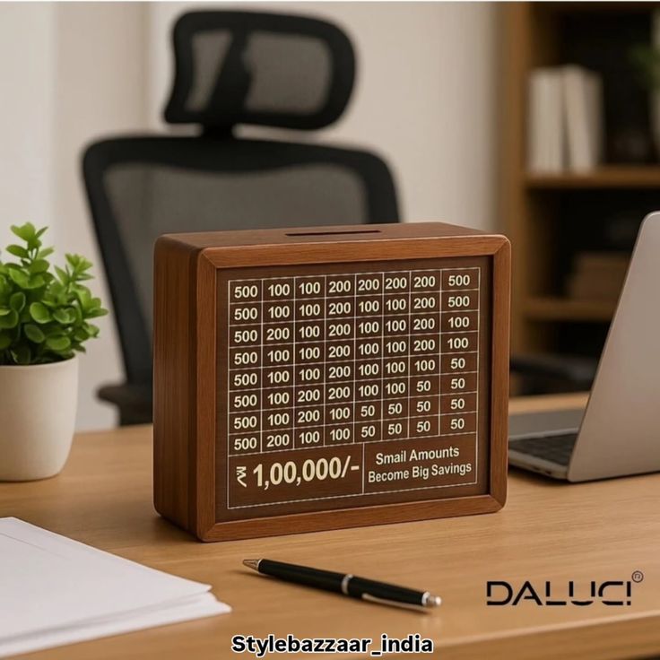 Wooden Piggy Bank – Classic Money Saving Box for Kids &amp; Adults | Premium Wooden Coin Bank for Home Decor &amp; Gifting