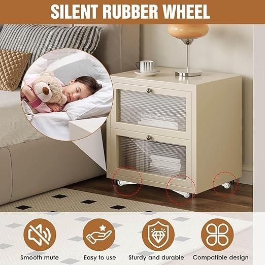 4 Pcs Heavy-Duty Metal Caster Wheels – 360° Rotatable Rubber Wheels for Furniture, Drawer, Door & Storage Box | Smooth & Durable Side-Mount Design