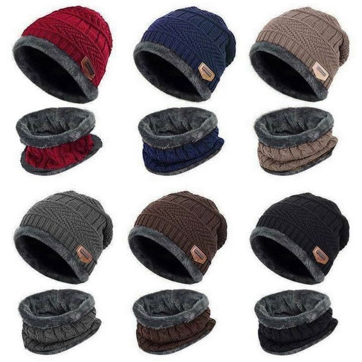 Winter Woolen Beanie Cap with Neck Warmer Set | Unisex Knitted Thermal Fleece Lined Hat & Scarf Combo | Stylish Outdoor Cold Protection Set