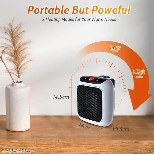 Mini Portable Electric Room Heater | Dual-Speed Ceramic Heater | Energy Efficient & No-Wire Design